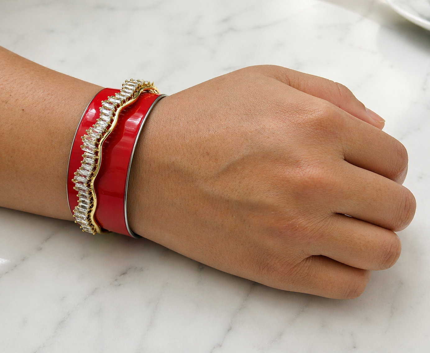 Lamborghini Wavy Crystal Cuff