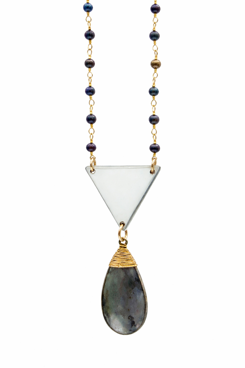 599 GTO Triangle Necklace with Labradorite