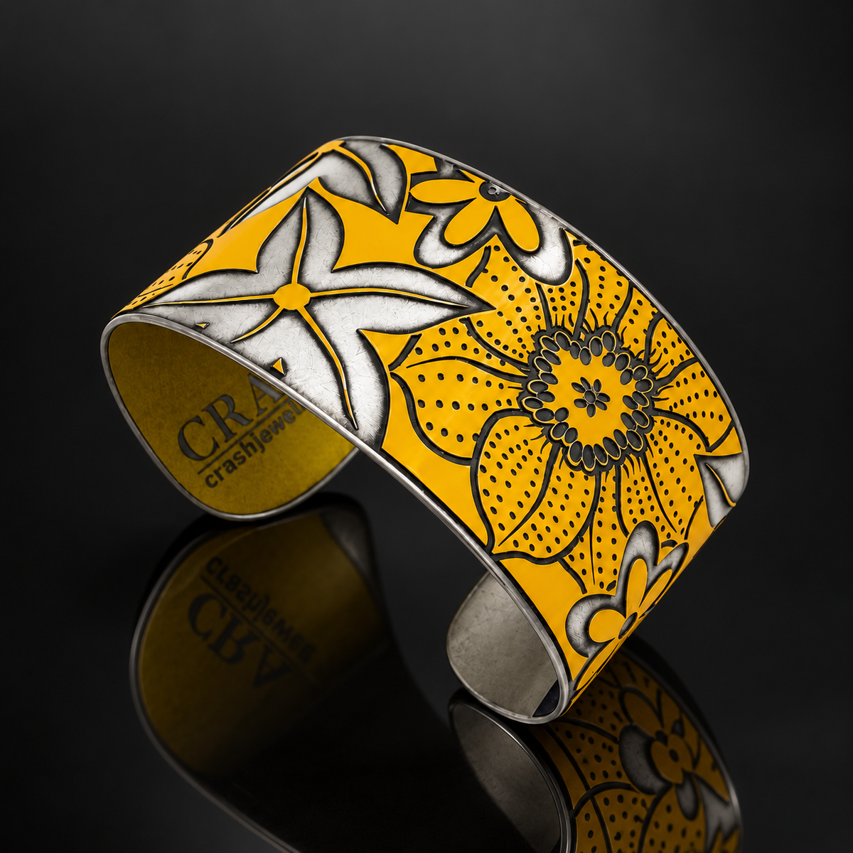 Volcano Yellow Flower Cuff