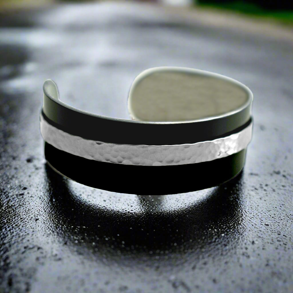 Narrow Black and Silver Cuff: Audi and Rolls-Royce