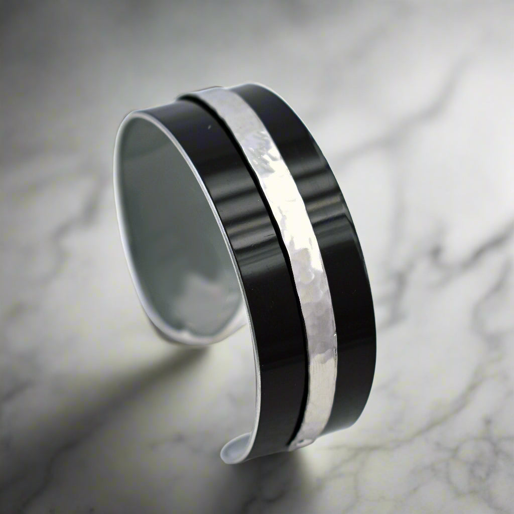 Narrow Black and Silver Cuff: Audi and Rolls-Royce