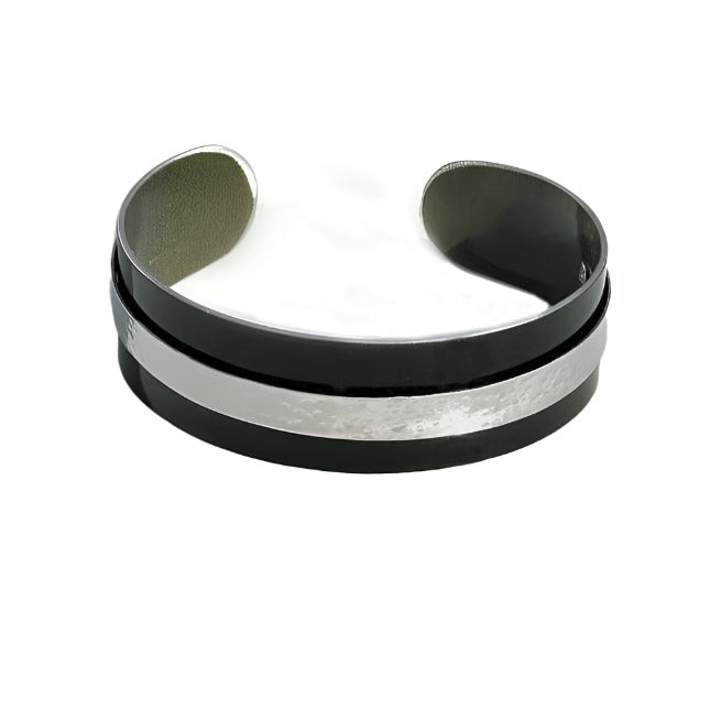 Narrow Black and Silver Cuff: Audi and Rolls-Royce