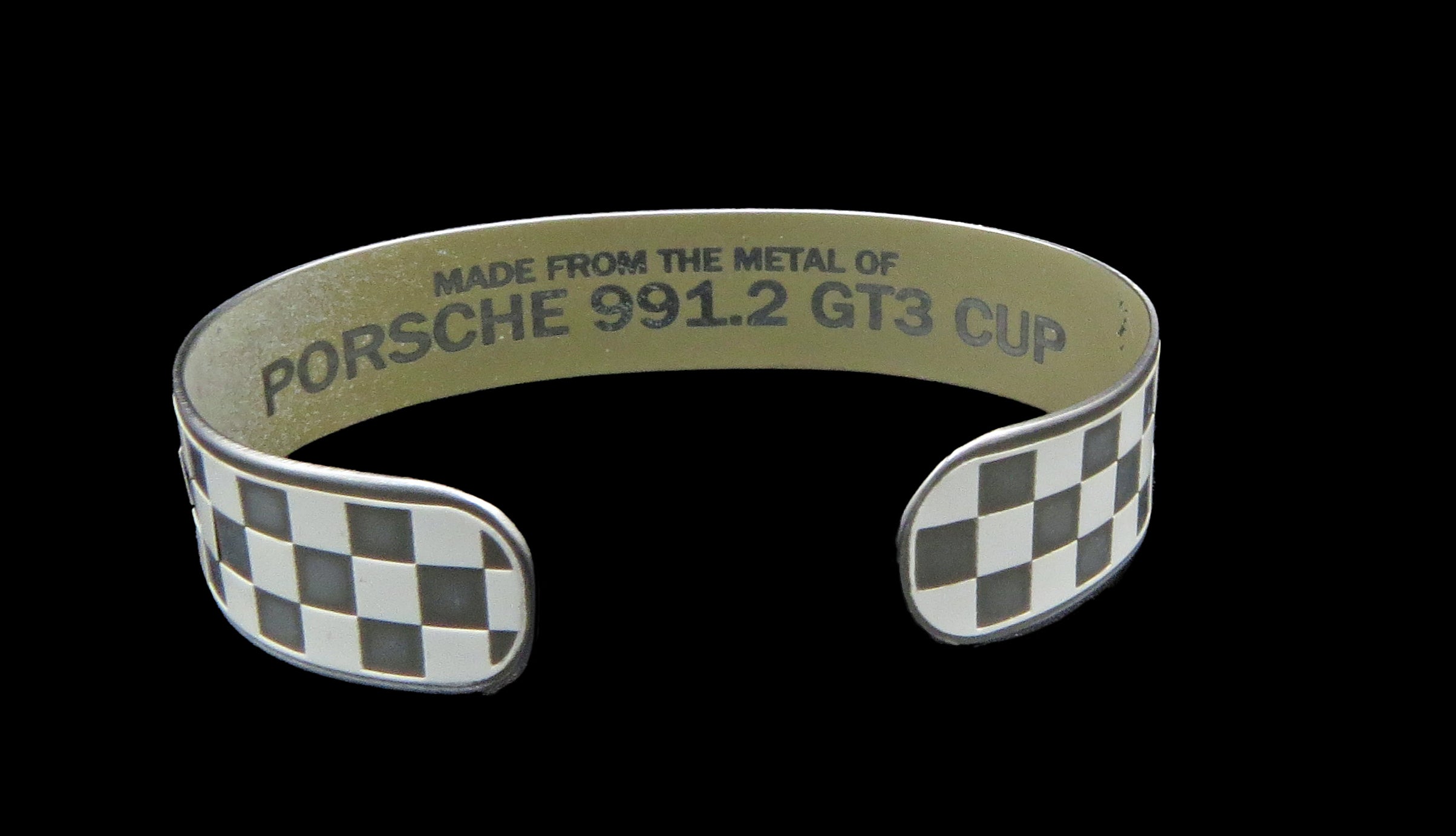 Porsche White Checkered Flag Skinny Cuff