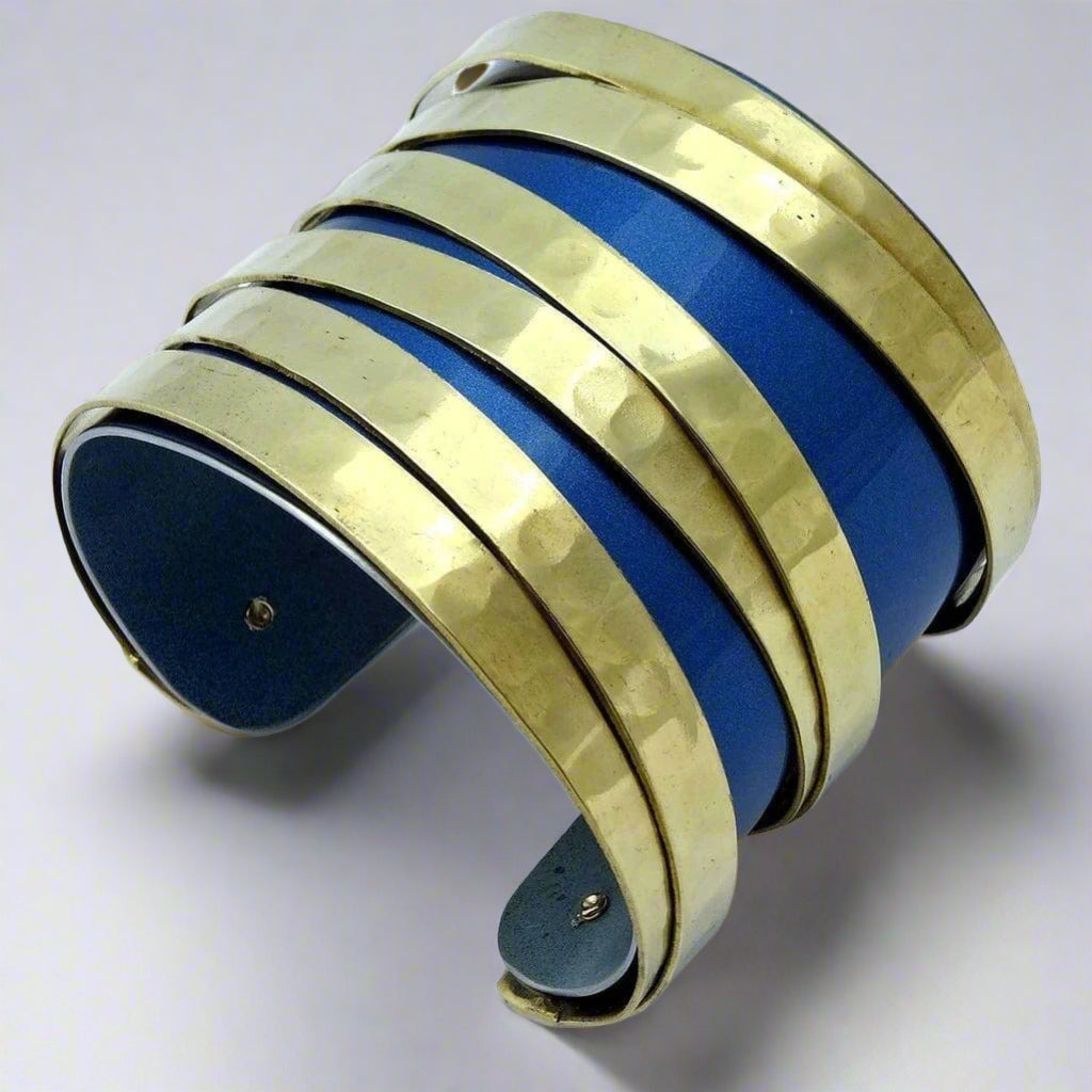 BMW Blue and Gold Cuff - CRASH Jewelry