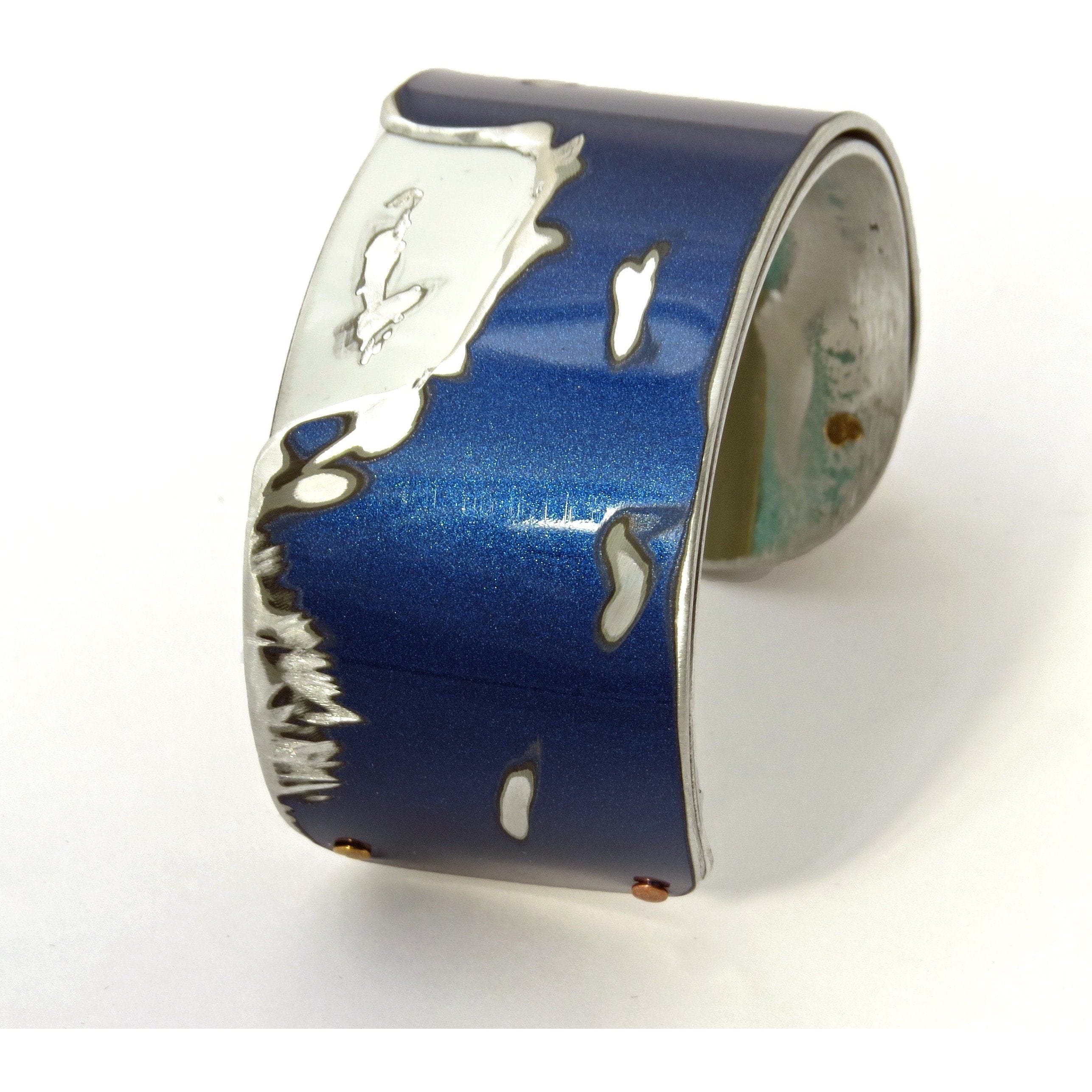 Cuff - Lamborghini Blue And White Double Cuff