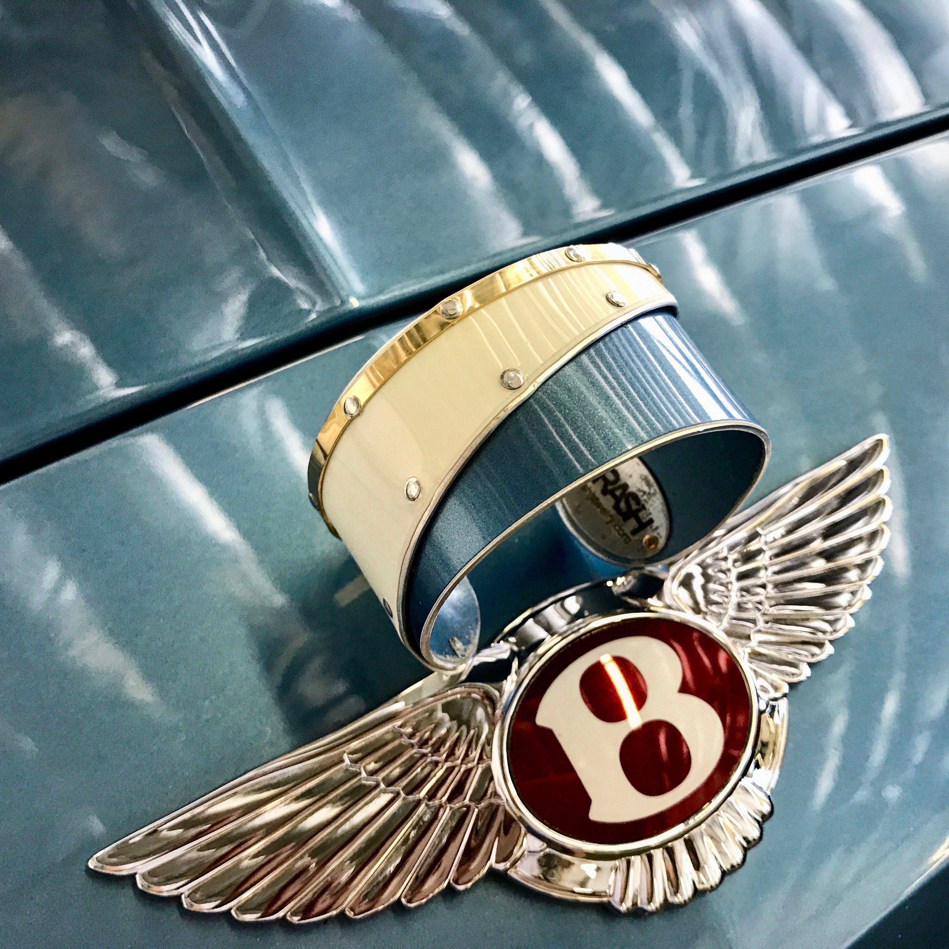 Blue and White Double Bentley Cuff - CRASH Jewelry