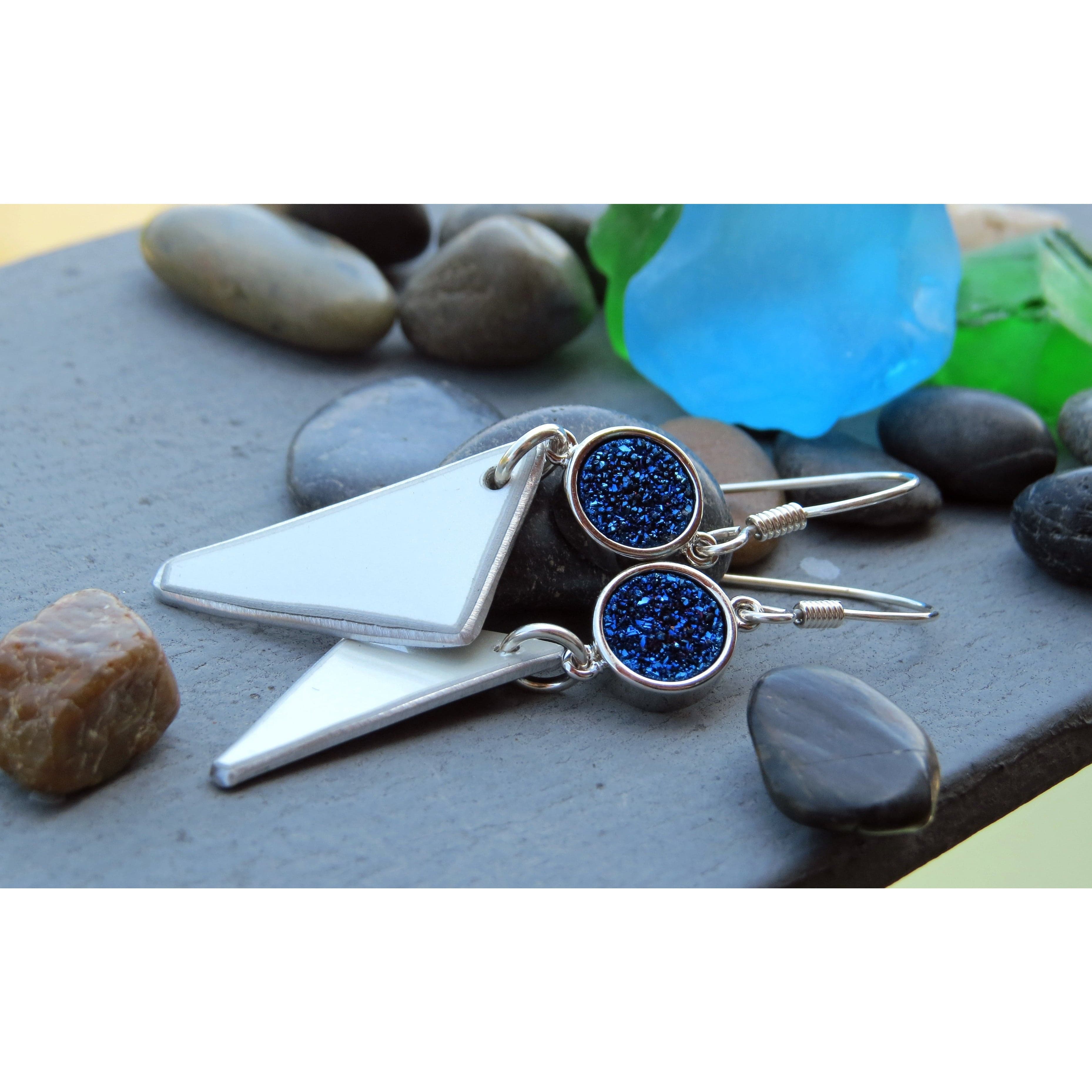 Ferrari Blue Iris Druzy Earrings - CRASH Jewelry