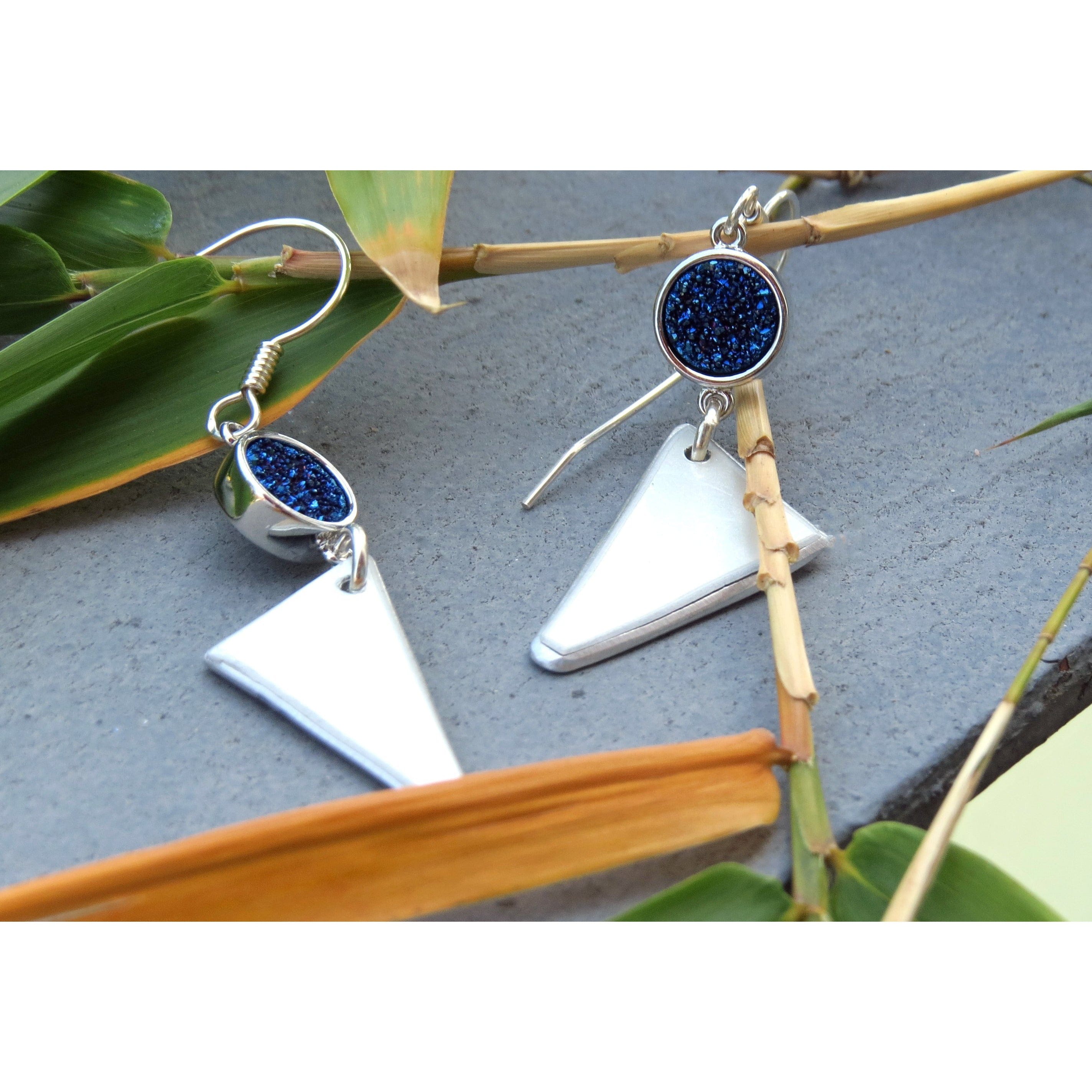 Ferrari Blue Iris Druzy Earrings - CRASH Jewelry