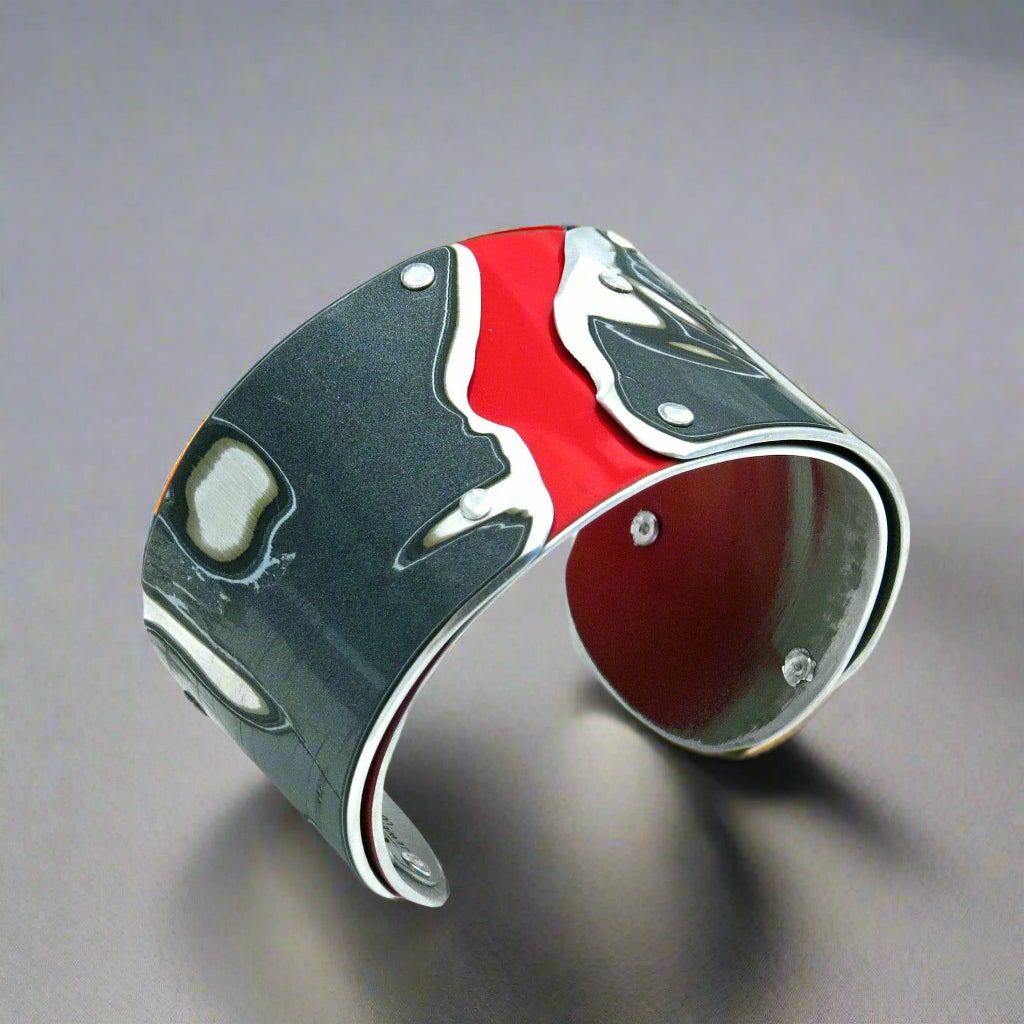 Lamborghini Red and Gray Double Cuff