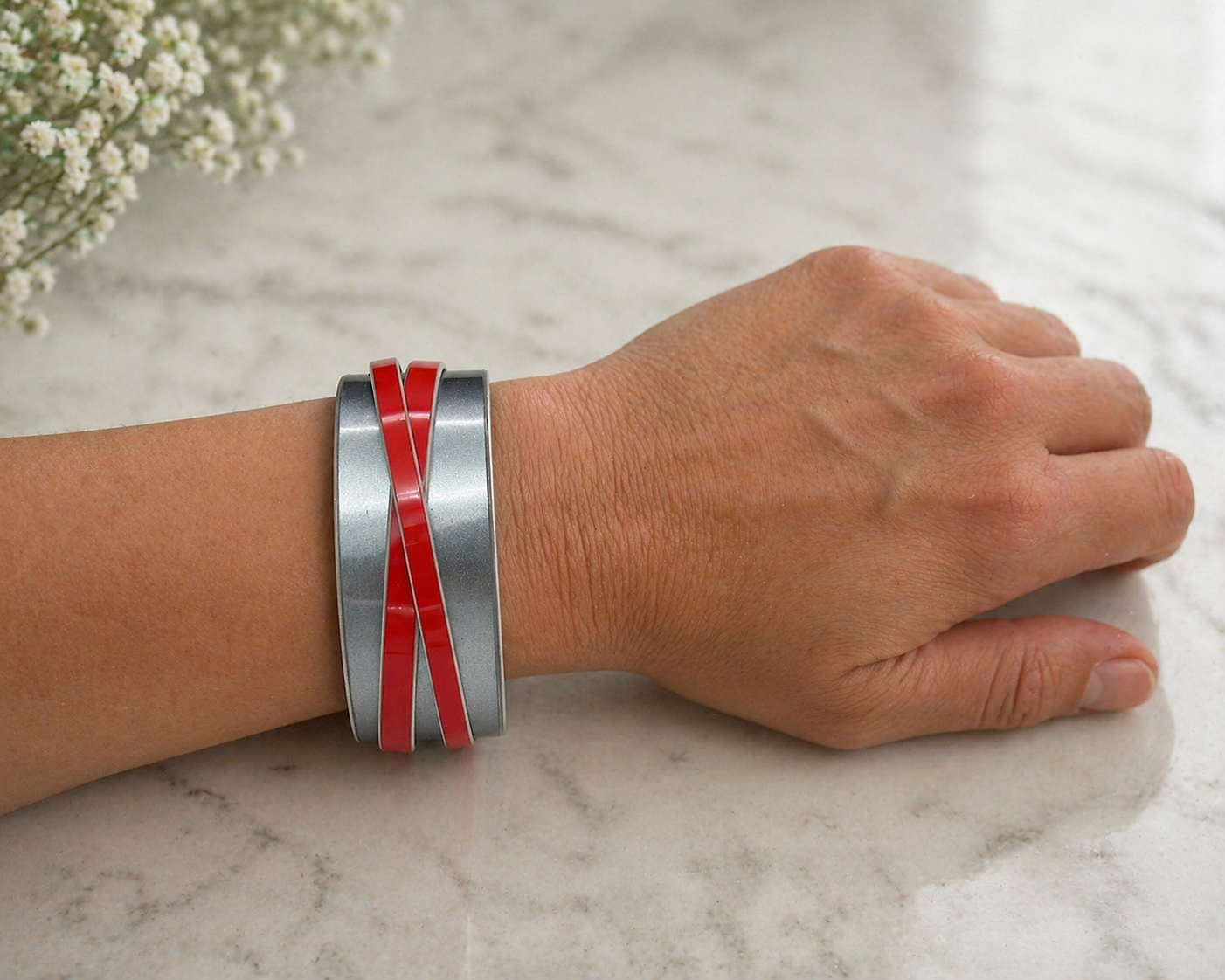 360 Gray and Red Cuff