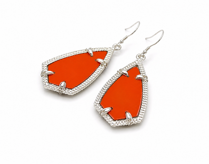 Sebring Orange C8 Kite Earrings
