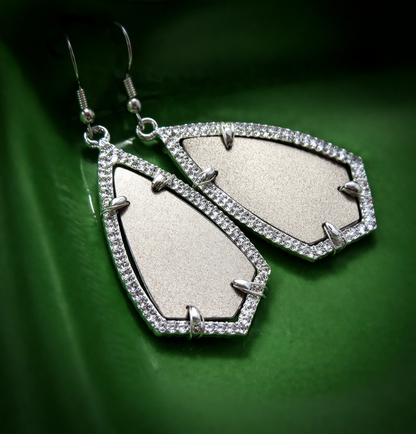Palladium Metallic Kite Earrings