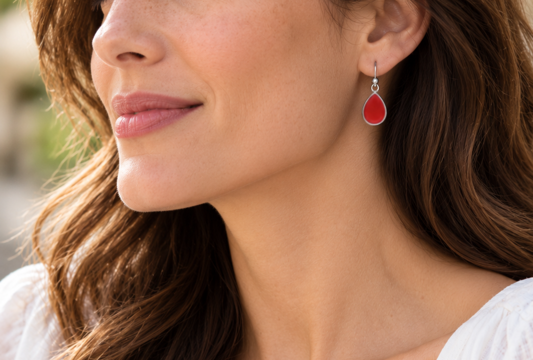 Rossa Corsa Teardrop Earrings