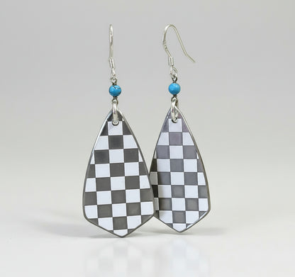 Porsche Cup Car Checkered Kite Earrings