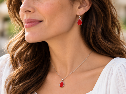 Rossa Corsa Teardrop Necklace