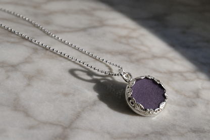 Damson Metallic Flower Necklace