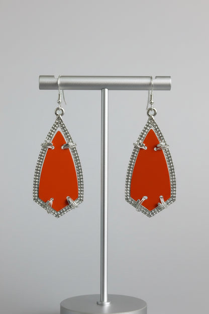 Sebring Orange C8 Kite Earrings