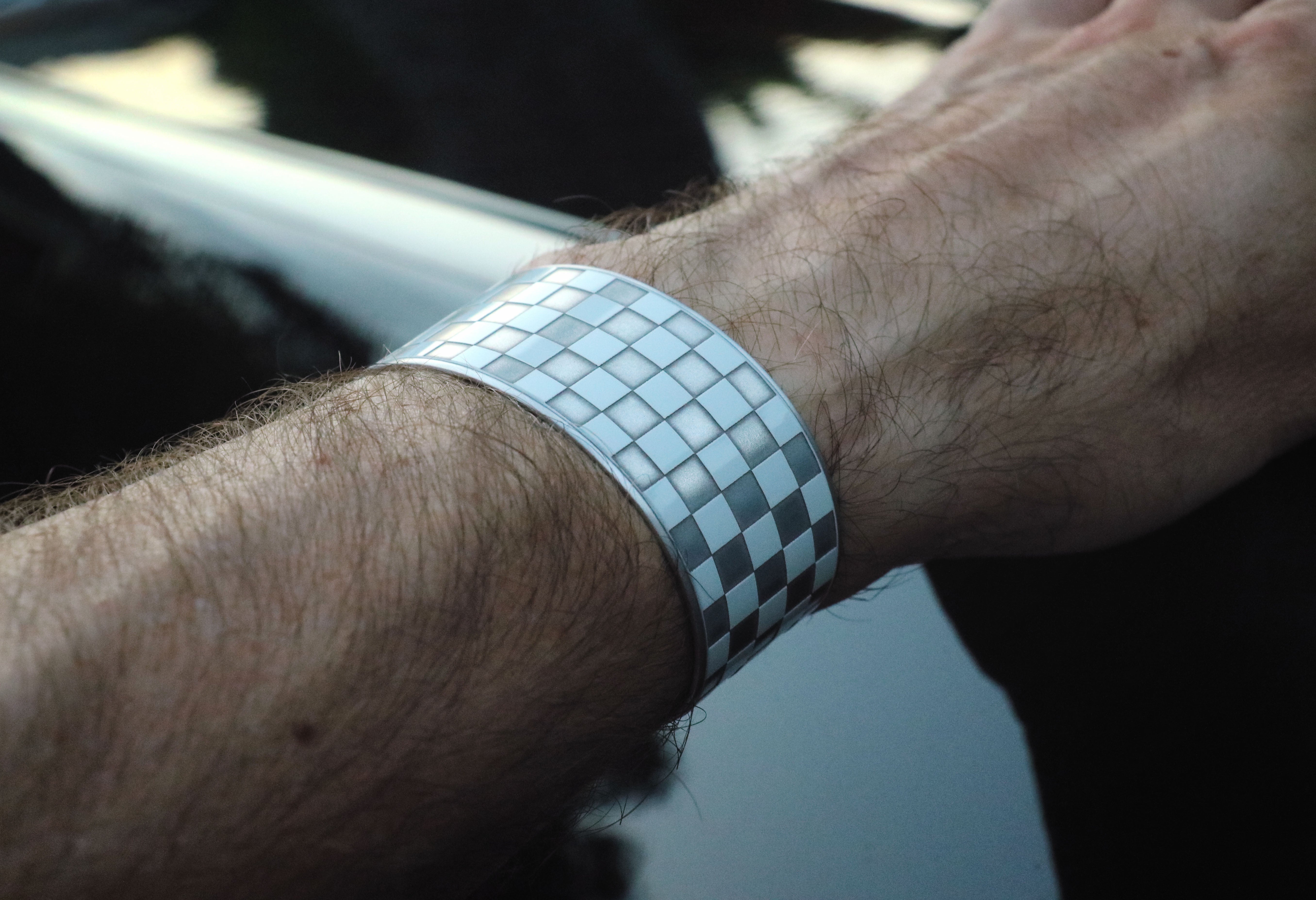 PCA Potomac Macan S White Checkered Flag Cuff