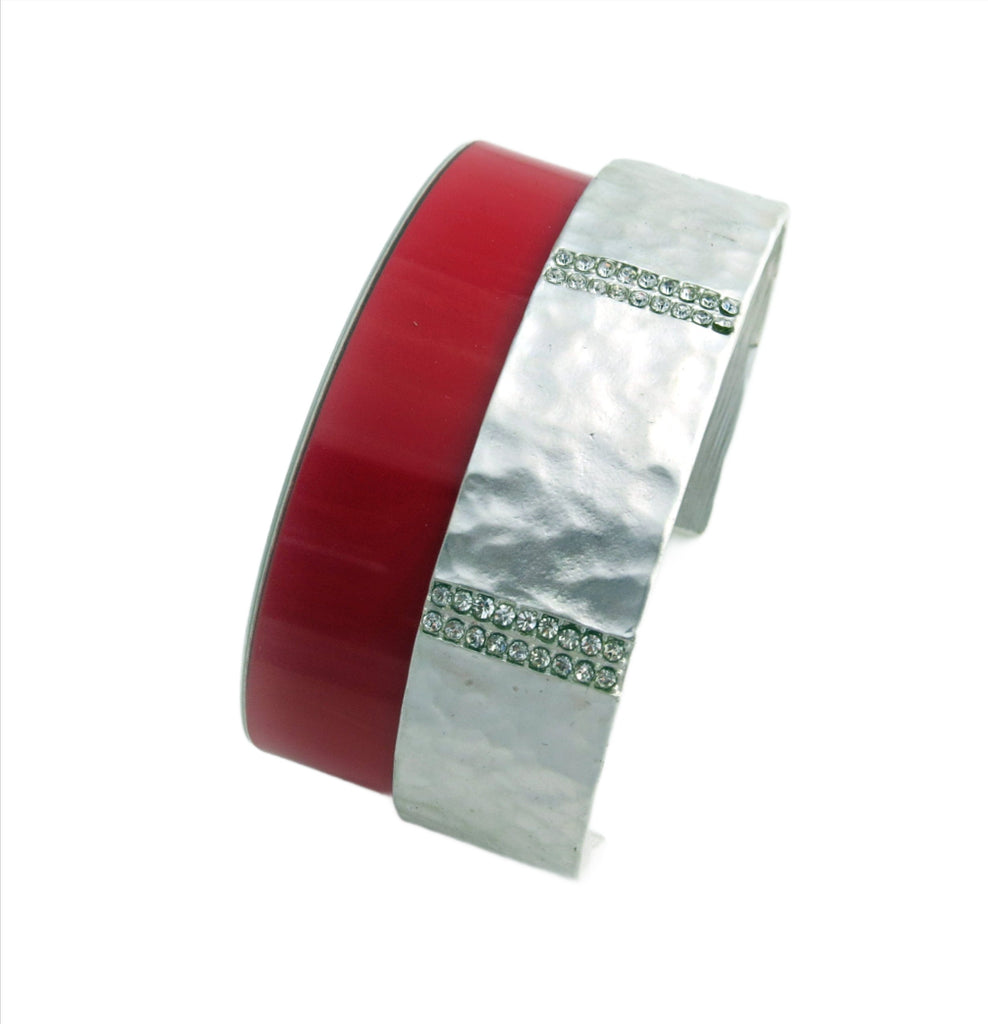 360 Challenge Stradale Red and Silver Crystal Cuff