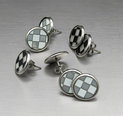 Checkered Flag Stud Earring Bundle
