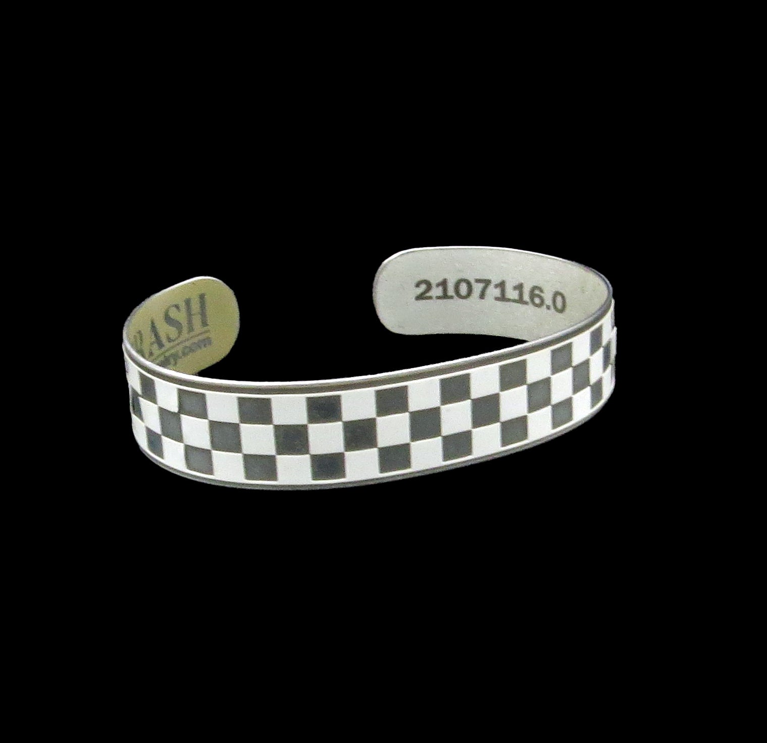 Porsche White Checkered Flag Skinny Cuff