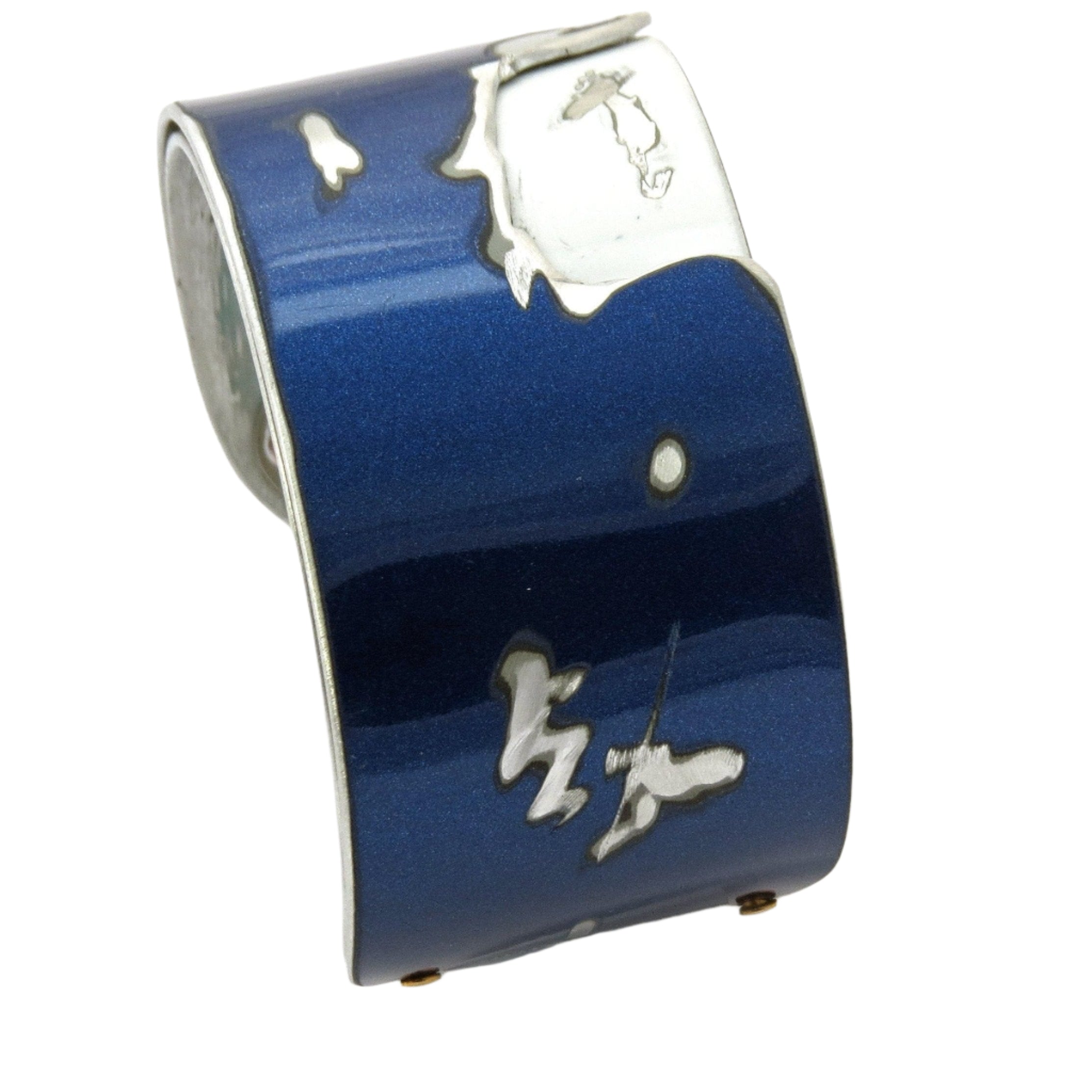 Cuff - Lamborghini Blue And White Double Cuff