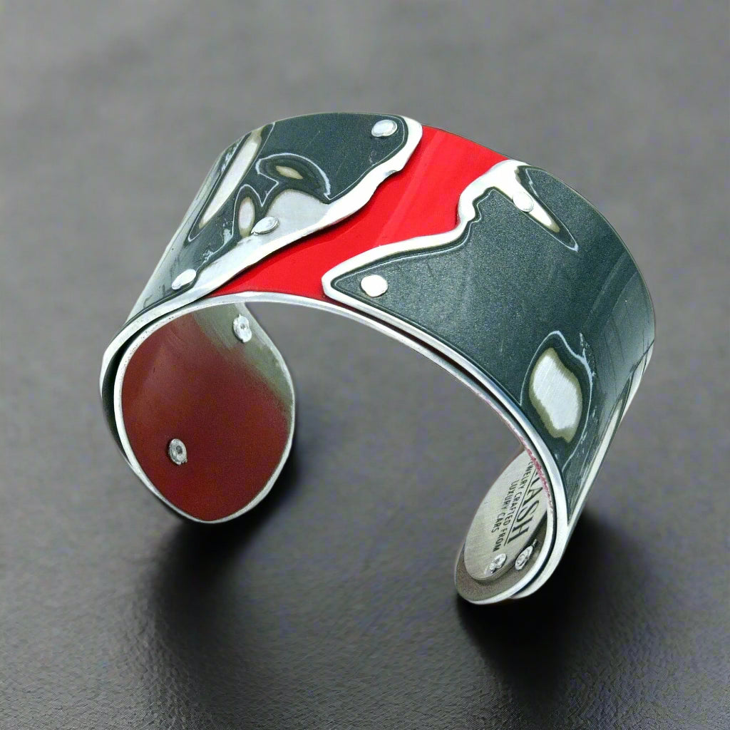 Lamborghini Red and Gray Double Cuff